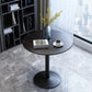 Metal Traditional Luxury Round Dining Table for Home Sintered Stone Table with Pedestal Black Black Clearhalo 'Dining Tables & Seating' 'Dining Tables' 'dining_table' 'furn' 'furn_dining_table' 'Furniture' 'Kitchen & Dining Furniture' 5357391