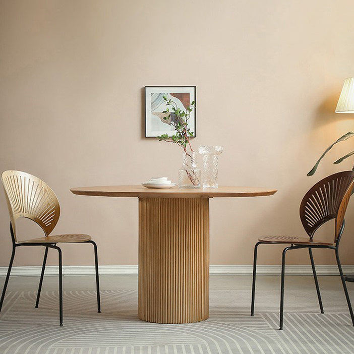 Table à manger ronde de style contemporain table de restauration en bois massif pour cuisine à la maison