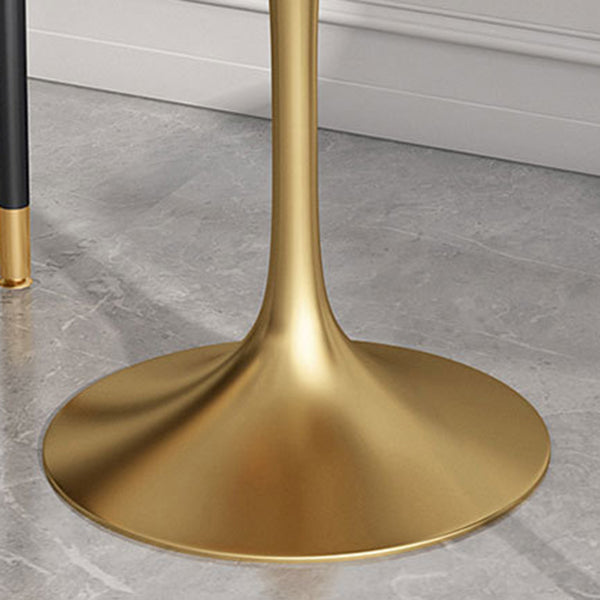 Metal Traditional Luxury Round Dining Table Sintered Stone Table with Tulip Base Clearhalo 'Dining Tables & Seating' 'Dining Tables' 'dining_table' 'furn' 'furn_dining_table' 'Furniture' 'Kitchen & Dining Furniture' 5357432