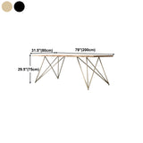キッチン用のモダンな黒と金の木材テーブル長方形のダイニングテーブル