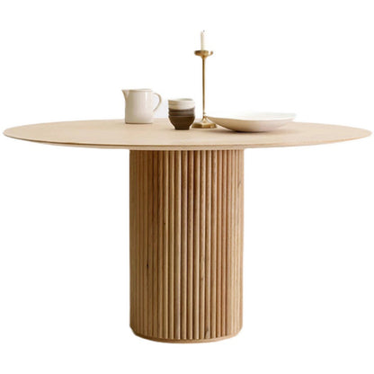 Table à manger ronde en bois massif de style contemporain tablette pour la cuisine à domicile