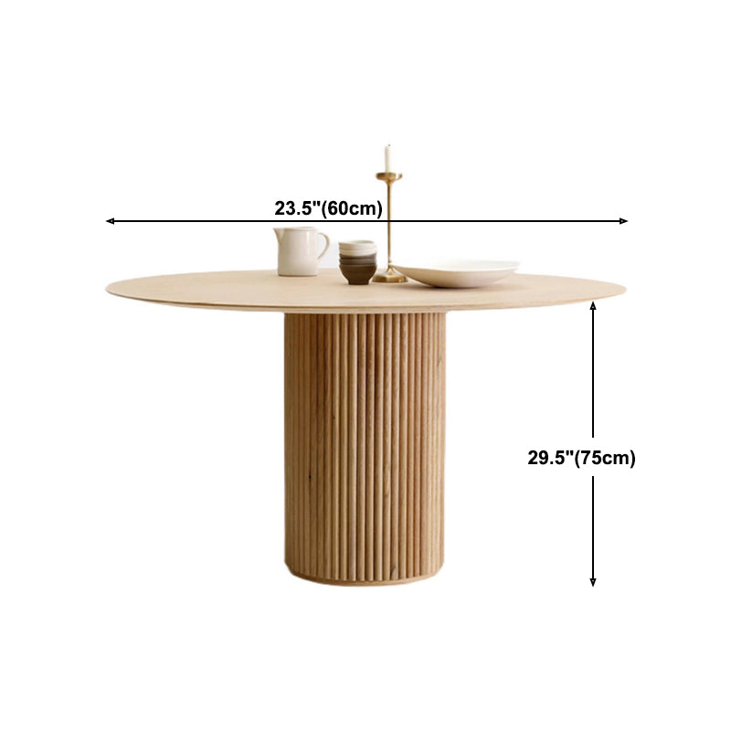 Table à manger ronde en bois massif de style contemporain tablette pour la cuisine à domicile