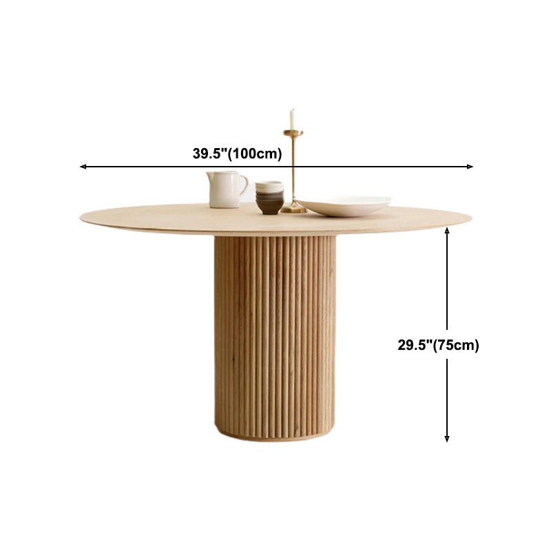 Table à manger ronde en bois massif de style contemporain tablette pour la cuisine à domicile