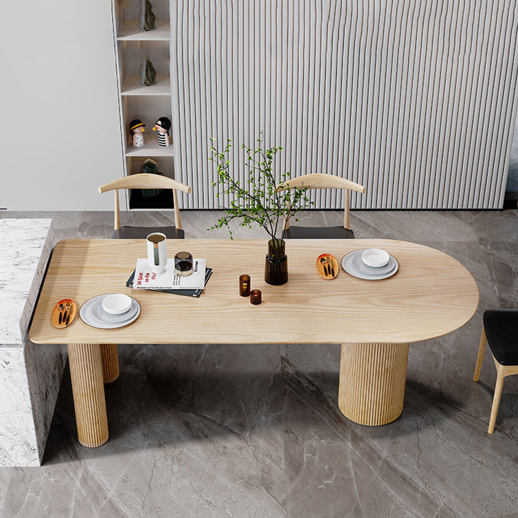 Mesa de comedor de madera sólida mesa de comedor de estilo contemporáneo para cocina casera
