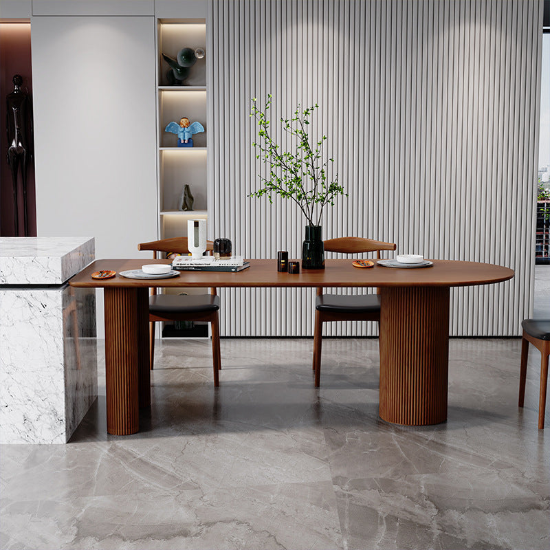 Mesa de comedor de madera sólida mesa de comedor de estilo contemporáneo para cocina casera