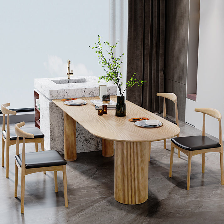 Mesa de comedor de madera sólida mesa de comedor de estilo contemporáneo para cocina casera