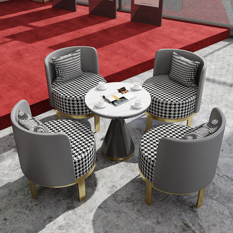 Table traditionnelle de luxe rond de luxe rond table en pierre pour la cuisine