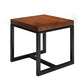 Mesa de comedor superior de madera maciza Mesa cuadrada industrial con base de caballete de hierro negro