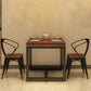 Mesa de comedor superior de madera maciza Mesa cuadrada industrial con base de caballete de hierro negro