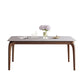 Rectangle Dining Table Sintered Stone Top Dining Table with 4 Legs Walnut Without Chairs Clearhalo 'Dining Tables & Seating' 'Dining Tables' 'dining_table' 'furn' 'furn_dining_table' 'Furniture' 'Kitchen & Dining Furniture' 5357554