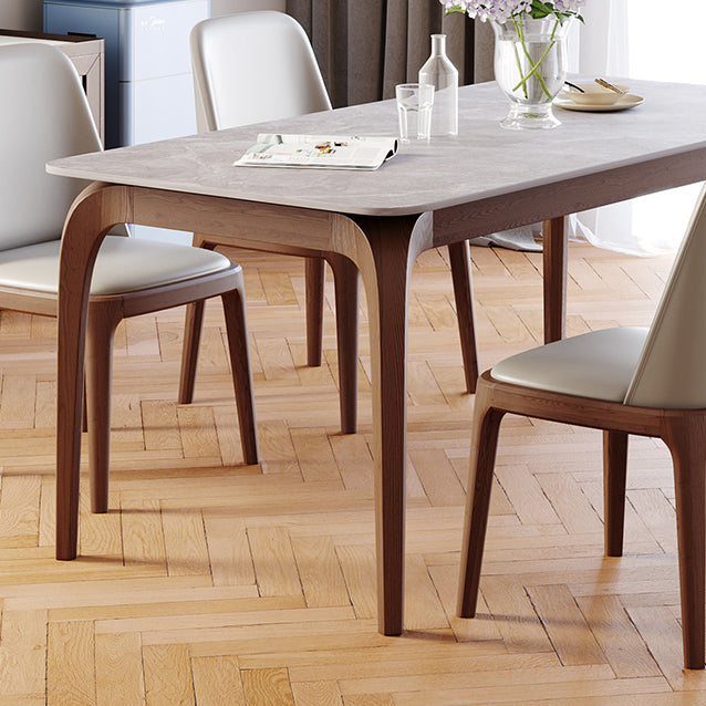 Rectangle Dining Table Sintered Stone Top Dining Table with 4 Legs Clearhalo 'Dining Tables & Seating' 'Dining Tables' 'dining_table' 'furn' 'furn_dining_table' 'Furniture' 'Kitchen & Dining Furniture' 5357558