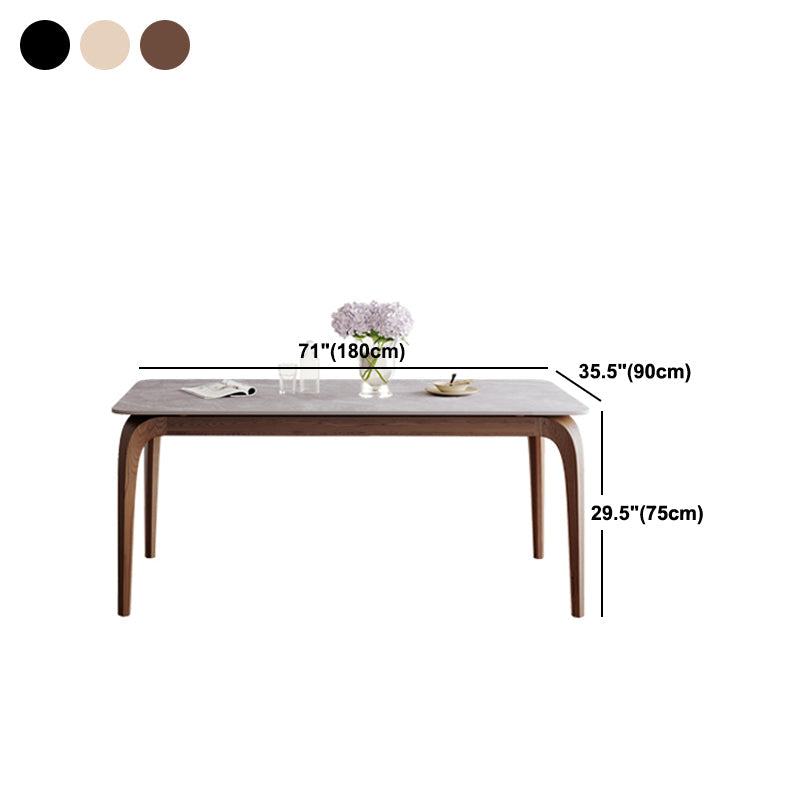 Rectangle Dining Table Sintered Stone Top Dining Table with 4 Legs Clearhalo 'Dining Tables & Seating' 'Dining Tables' 'dining_table' 'furn' 'furn_dining_table' 'Furniture' 'Kitchen & Dining Furniture' 5357561