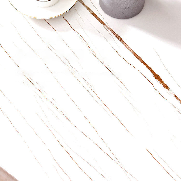 Rechthoekige gesinterde stenen eettafel Modern meubels met 4 zwarte benen