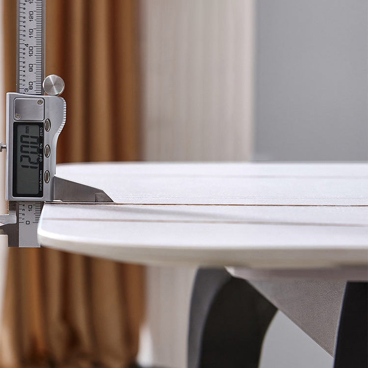 Rechthoekige gesinterde stenen eettafel Modern meubels met 4 zwarte benen