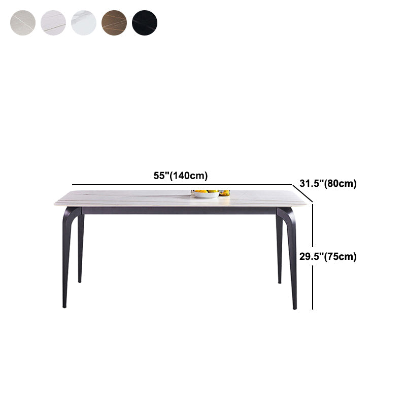 Rechthoekige gesinterde stenen eettafel Modern meubels met 4 zwarte benen