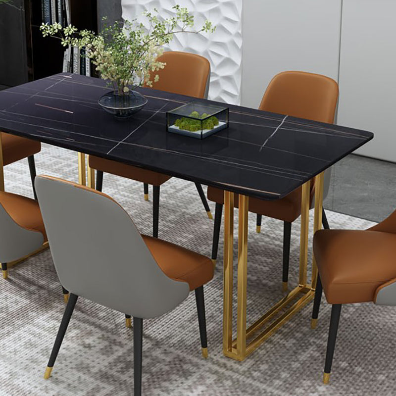 Modern wit en zwart in marmeren aanrechtrechte eettafel voor keuken