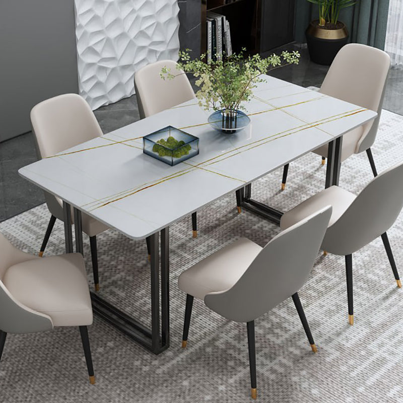 Modern wit en zwart in marmeren aanrechtrechte eettafel voor keuken