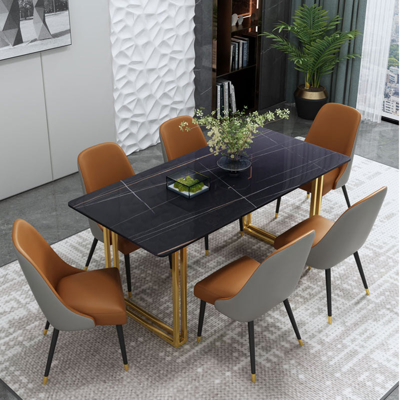 Modern wit en zwart in marmeren aanrechtrechte eettafel voor keuken