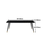 Mesa de piedra sinterizada industrial para mesa de comedor negro rectangular de restaurantes con 4 patas
