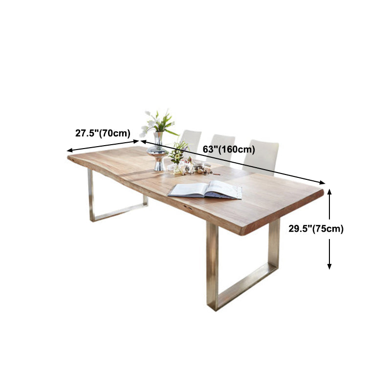 Rechthoek glamourstijl eettafel vaste tafel met massief hout