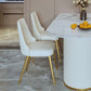 Stone Top Dining Table Traditional Luxury Dining Table with Double Pedestal Base in White