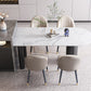 Sintered Stone Dining Table Modern White Top Table with Black Frame for Kitchen