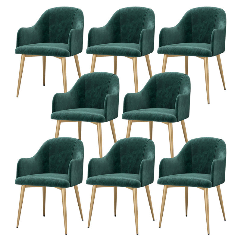 Velvet Upholstered Dining Chair Modern Parsons Furniture with Gold Legs in Matte Finish