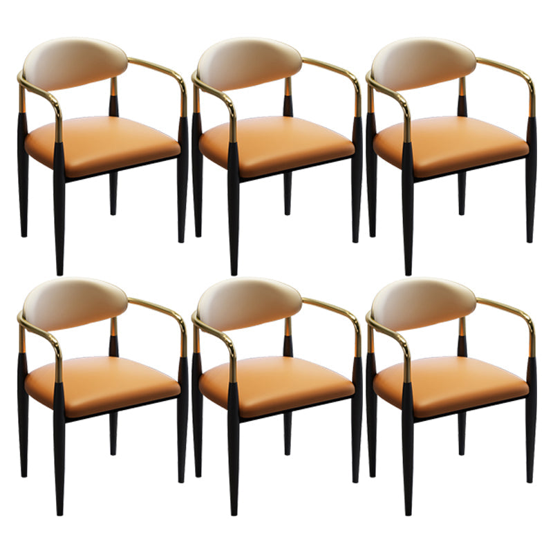 Modern Upholstered Dining Chair Open Back Dining Side Furniture in Matte Finish for Indoor