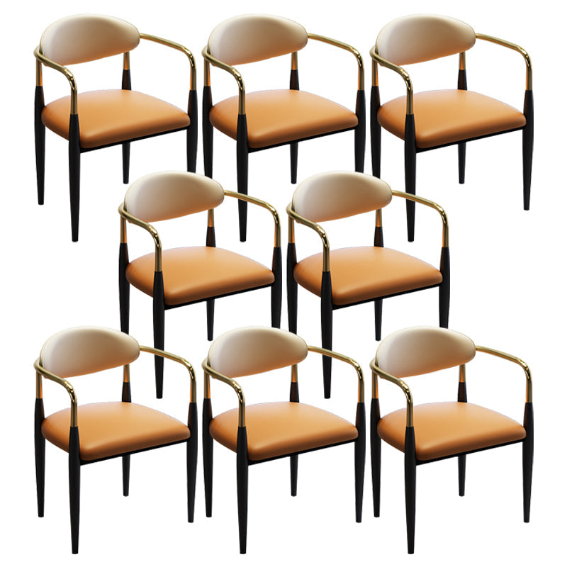 Modern Upholstered Dining Chair Open Back Dining Side Furniture in Matte Finish for Indoor