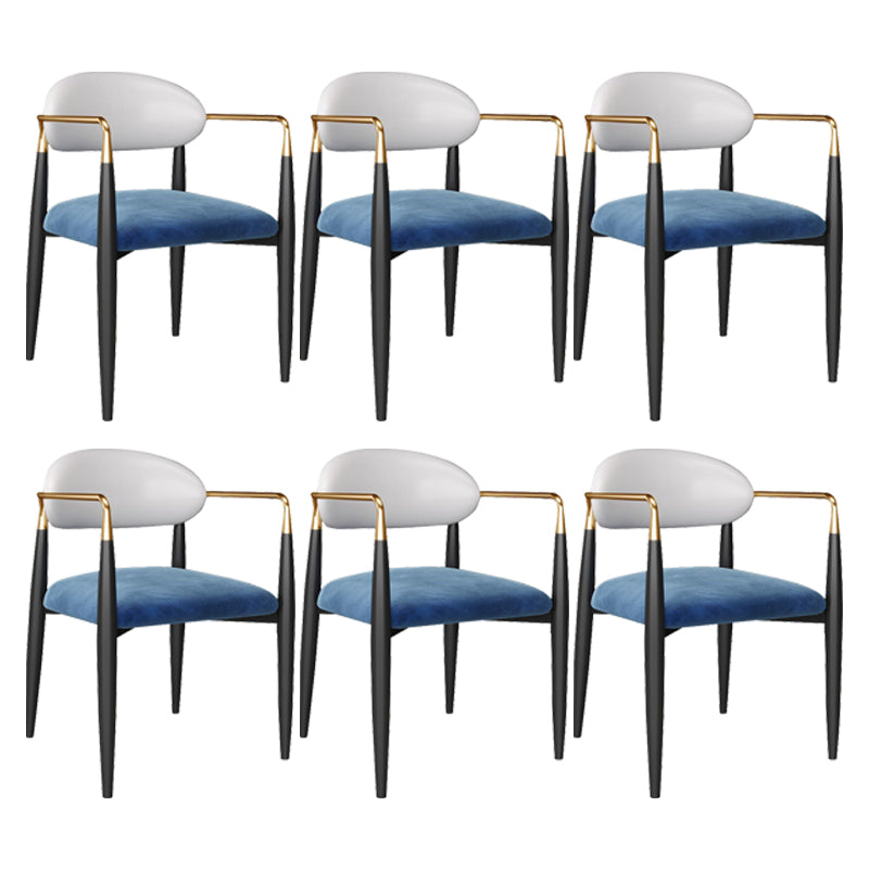 Modern Upholstered Dining Chair Open Back Dining Side Furniture in Matte Finish for Indoor