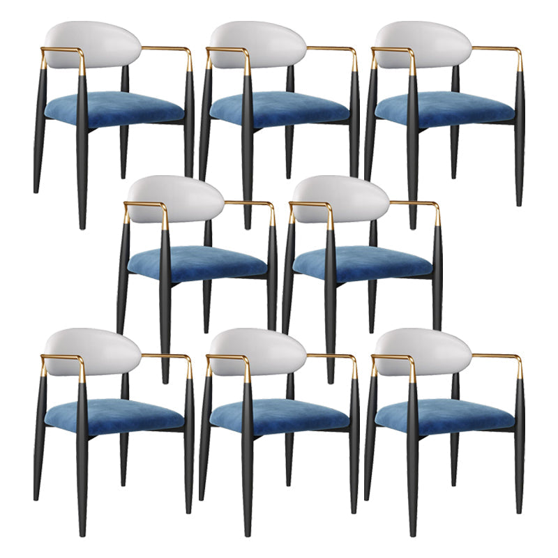 Modern Upholstered Dining Chair Open Back Dining Side Furniture in Matte Finish for Indoor