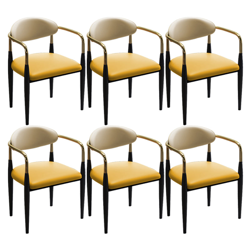 Modern Upholstered Dining Chair Open Back Dining Side Furniture in Matte Finish for Indoor