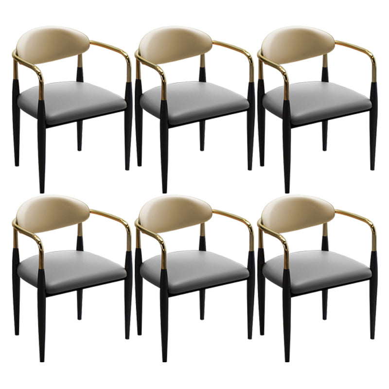 Modern Upholstered Dining Chair Open Back Dining Side Furniture in Matte Finish for Indoor