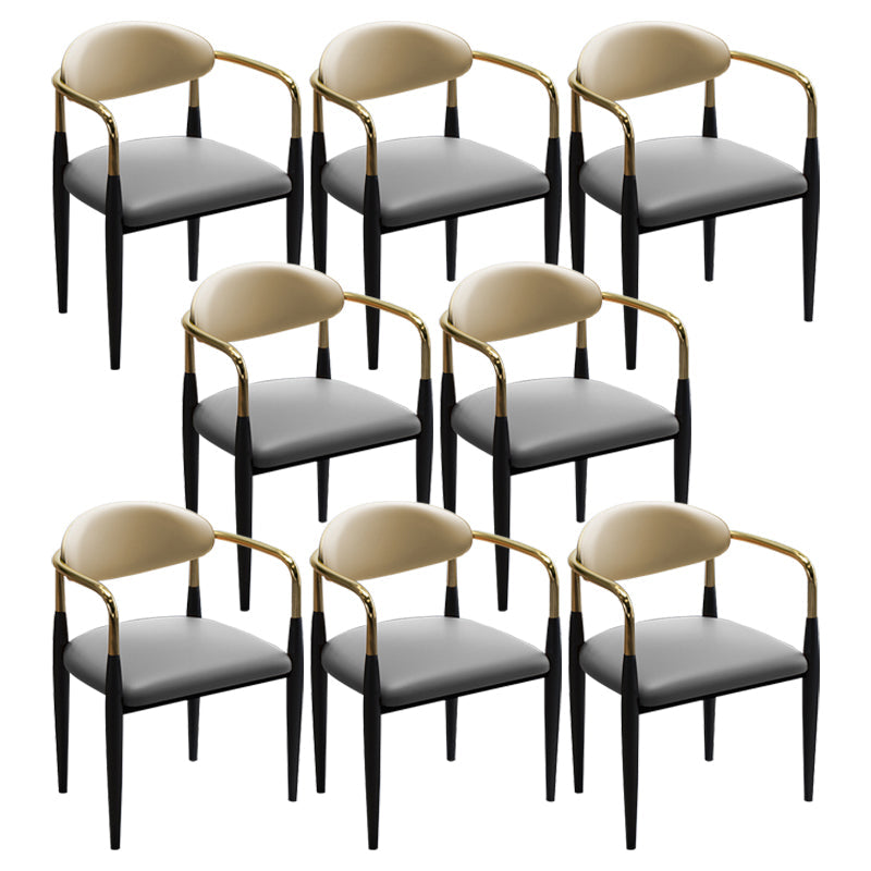 Modern Upholstered Dining Chair Open Back Dining Side Furniture in Matte Finish for Indoor