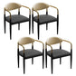 Modern Upholstered Dining Chair Open Back Dining Side Furniture in Matte Finish for Indoor