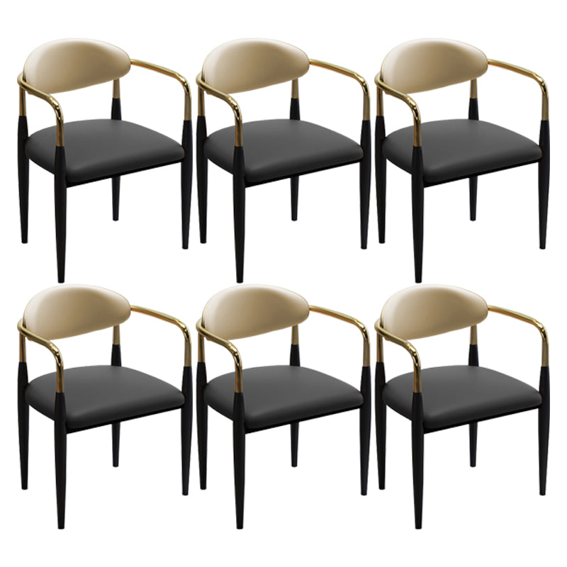 Modern Upholstered Dining Chair Open Back Dining Side Furniture in Matte Finish for Indoor