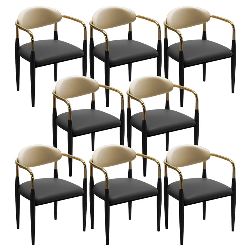Modern Upholstered Dining Chair Open Back Dining Side Furniture in Matte Finish for Indoor