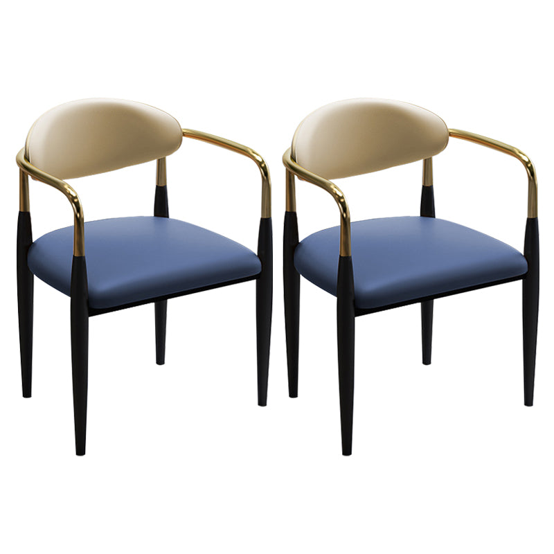 Modern Upholstered Dining Chair Open Back Dining Side Furniture in Matte Finish for Indoor