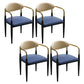 Modern Upholstered Dining Chair Open Back Dining Side Furniture in Matte Finish for Indoor