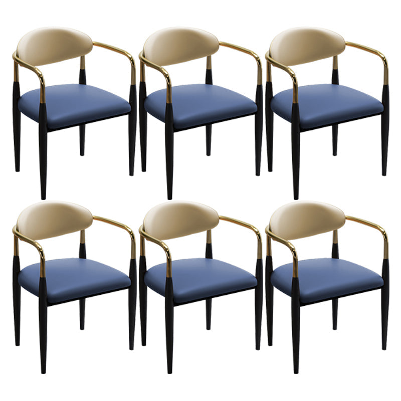 Modern Upholstered Dining Chair Open Back Dining Side Furniture in Matte Finish for Indoor