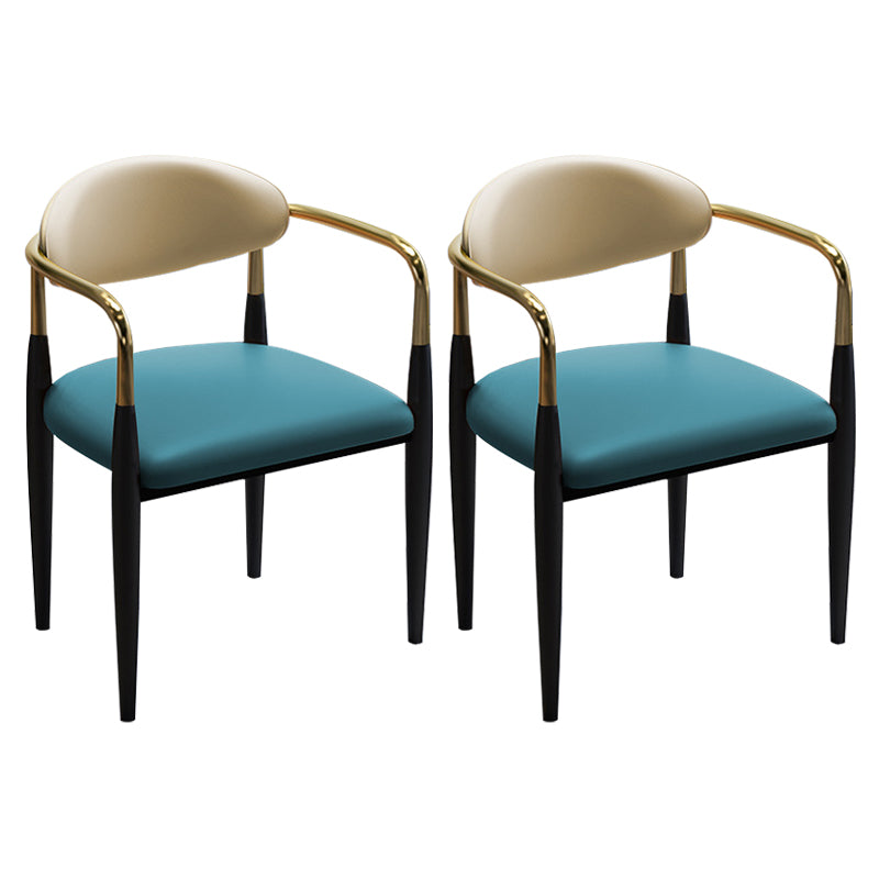 Modern Upholstered Dining Chair Open Back Dining Side Furniture in Matte Finish for Indoor