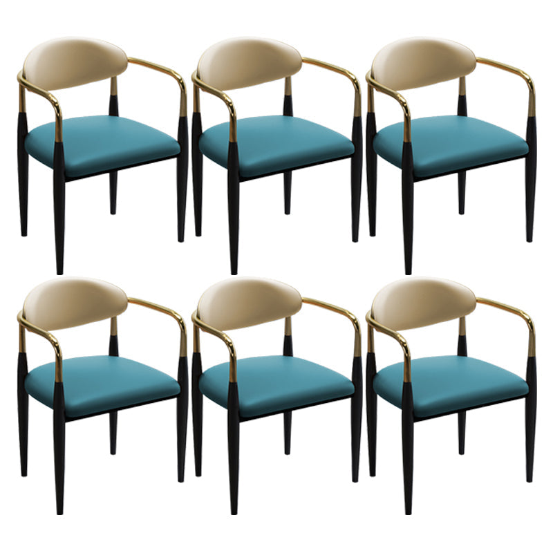 Modern Upholstered Dining Chair Open Back Dining Side Furniture in Matte Finish for Indoor