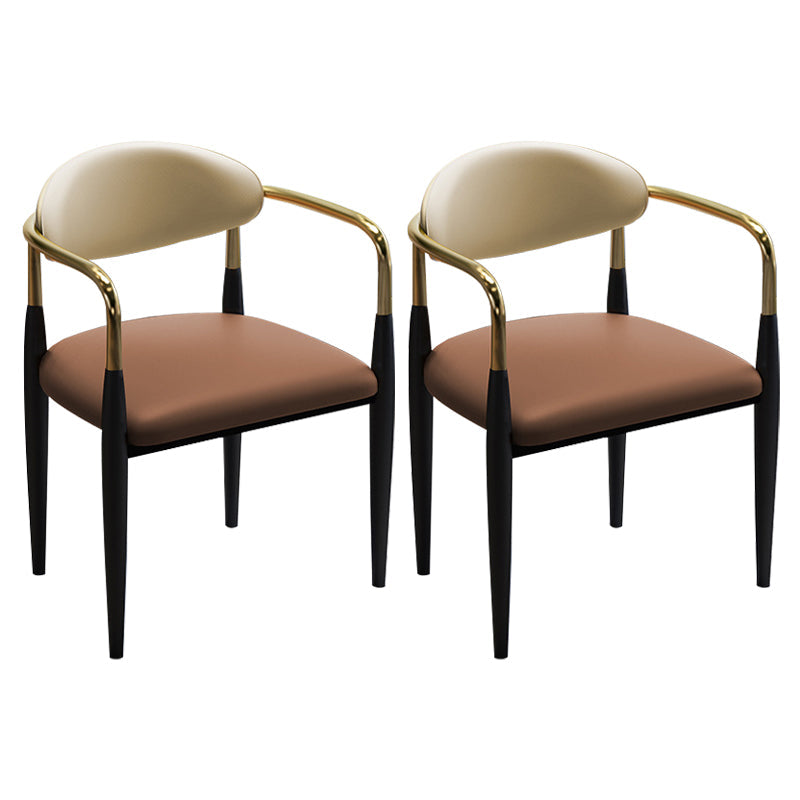 Modern Upholstered Dining Chair Open Back Dining Side Furniture in Matte Finish for Indoor