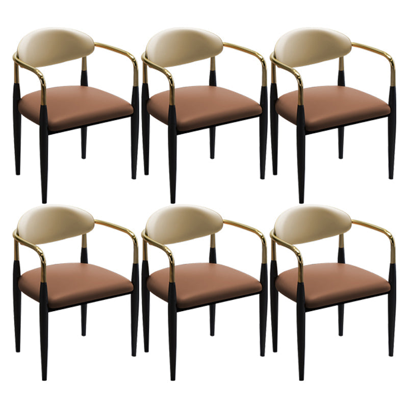 Modern Upholstered Dining Chair Open Back Dining Side Furniture in Matte Finish for Indoor