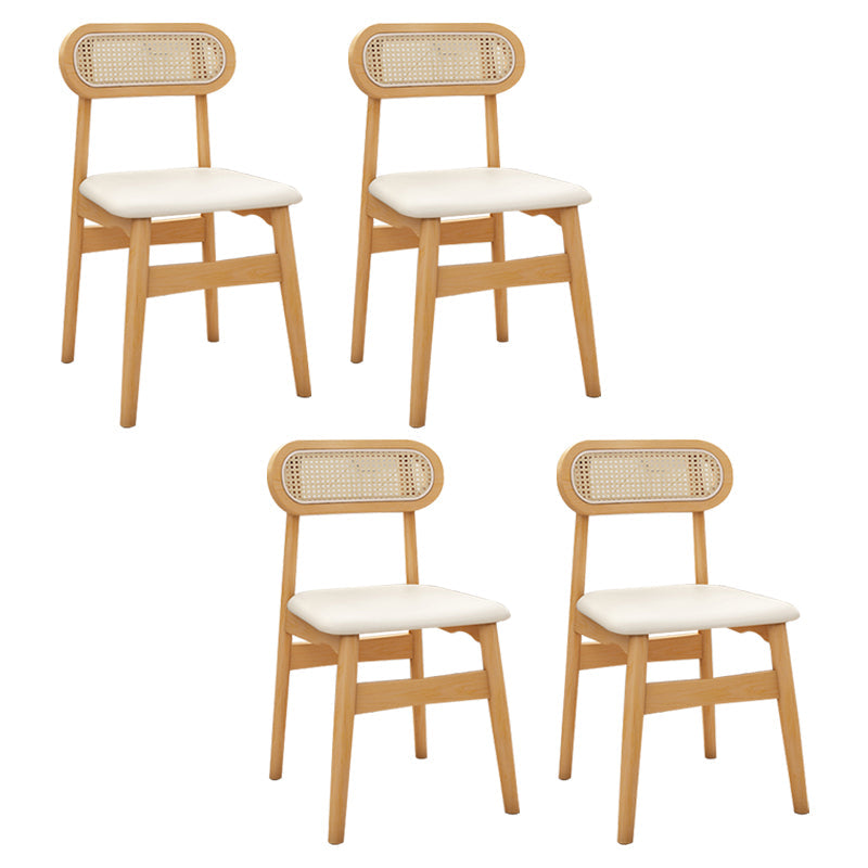 Traditional Solid Wood Side Chair Upholstered Side Chair for Kitchen White 4 Piece Set Clearhalo 'Dining Chairs' 'Dining Tables & Seating' 'dining_chair' 'furn' 'furn_dining_chair' 'Furniture' 'Kitchen & Dining Furniture' 5357849