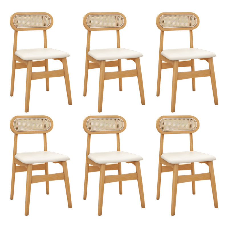 Traditional Solid Wood Side Chair Upholstered Side Chair for Kitchen White 6 Piece Set Clearhalo 'Dining Chairs' 'Dining Tables & Seating' 'dining_chair' 'furn' 'furn_dining_chair' 'Furniture' 'Kitchen & Dining Furniture' 5357851