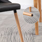Sillas de comedor de cuero PU modernas muebles parsons con patas de madera en acabado mate para casa