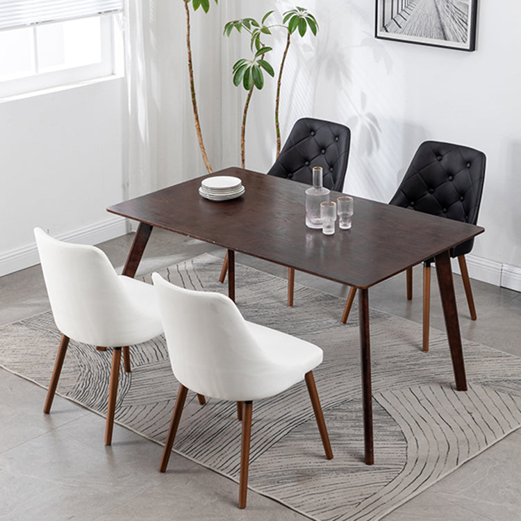 Sillas de comedor de cuero PU modernas muebles parsons con patas de madera en acabado mate para casa