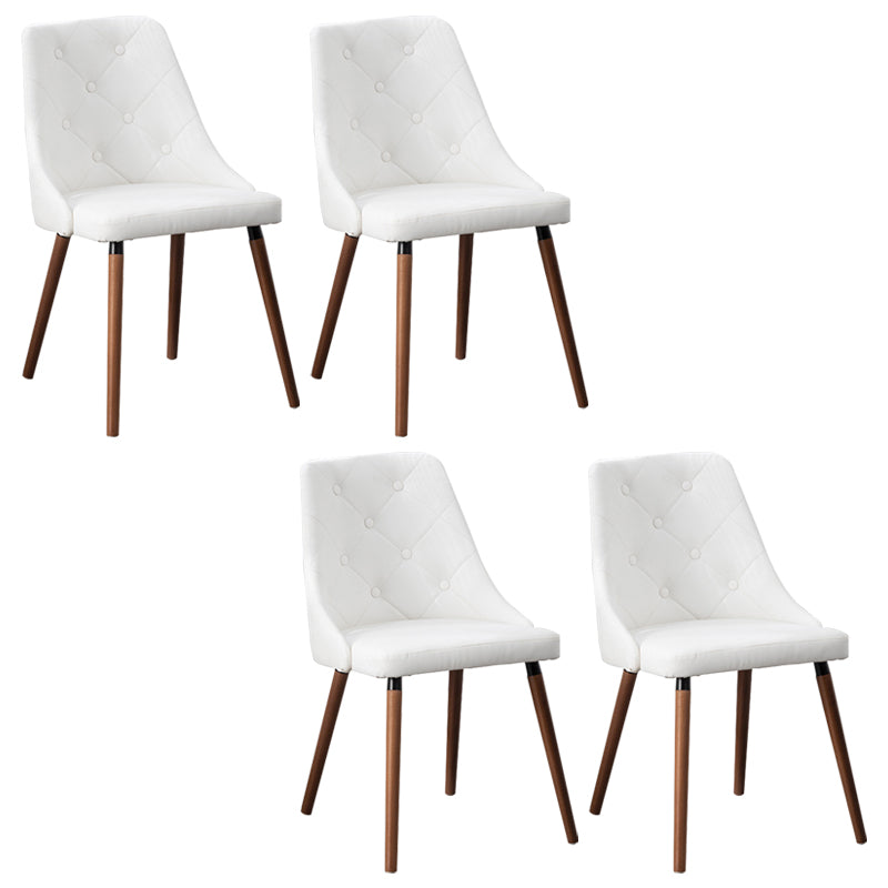 Sillas de comedor de cuero PU modernas muebles parsons con patas de madera en acabado mate para casa