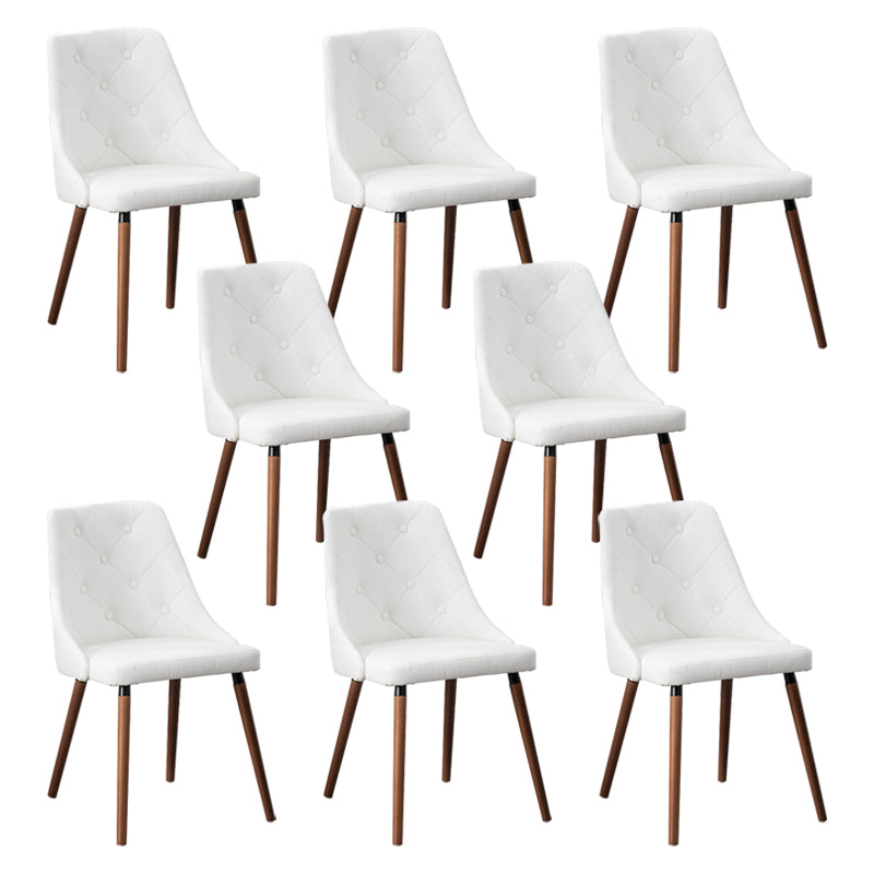 Sillas de comedor de cuero PU modernas muebles parsons con patas de madera en acabado mate para casa